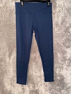 Threads 4 Thought ReActive Moto Leggings Navy Blue Size Medium
